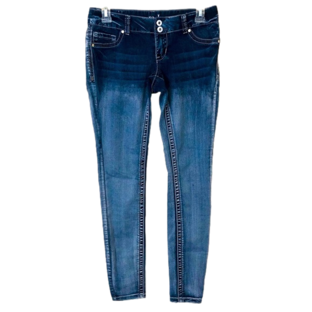 JADE JEANS Bleached Light/Dark Wash Skinny Jeans